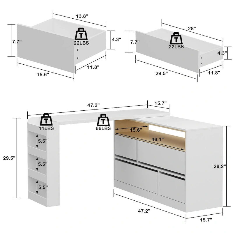 Table de maquillage de bureau Meuble multifonctionnel pour cuisine, chambre