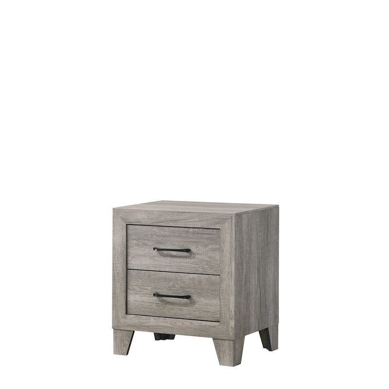 Ensemble de chambre rustique Jan 3 pièces gris avec plateforme
