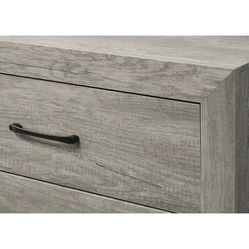 Ensemble de chambre rustique Jan 3 pièces gris avec plateforme