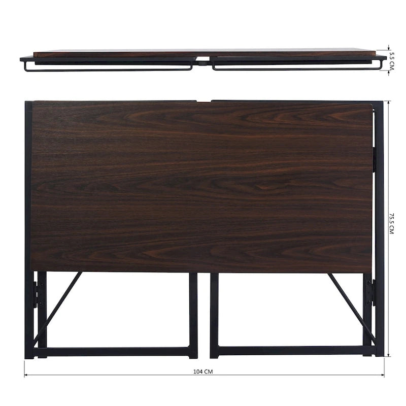 HomyLin 39 Bureau d'étude et d'écriture simple pliant, Aucun assemblage requis