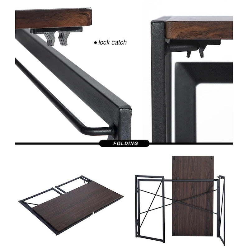 HomyLin 39 Bureau d'étude et d'écriture simple pliant, Aucun assemblage requis