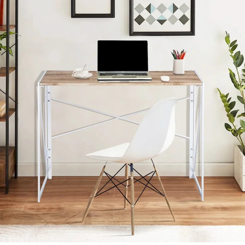 HomyLin 39 Bureau d'étude et d'écriture simple pliant, Aucun assemblage requis