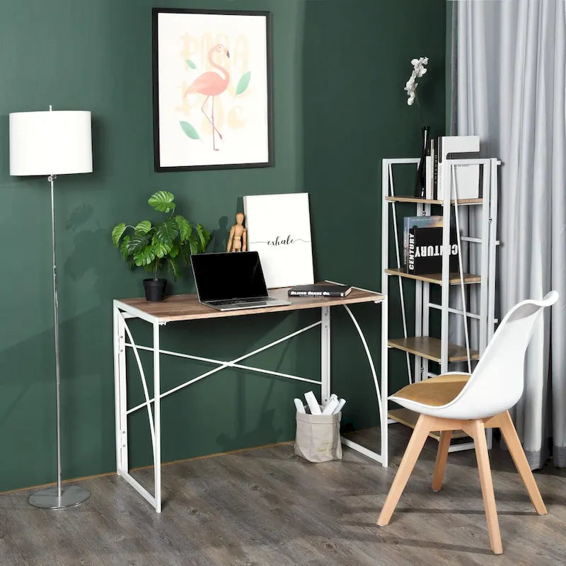HomyLin 39 Bureau d'étude et d'écriture simple pliant, Aucun assemblage requis