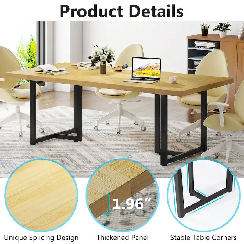 Bureau d'ordinateur exécutif de 70,8 pouces pour bureau à domicile