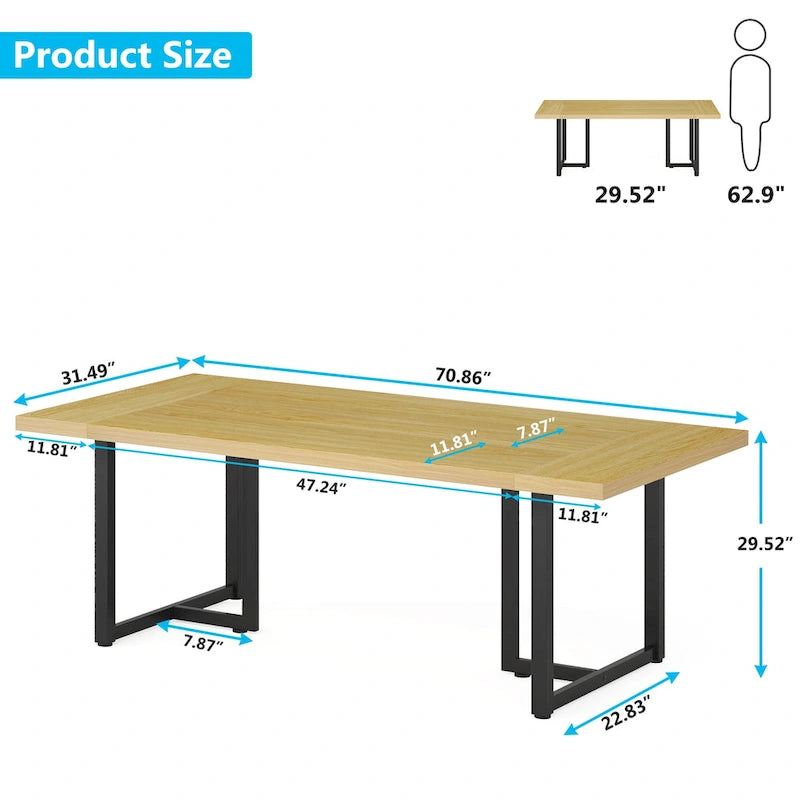 Bureau d'ordinateur exécutif de 70,8 pouces pour bureau à domicile