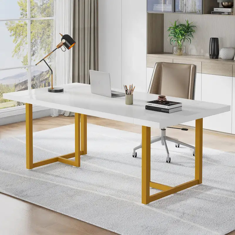 Bureau d'ordinateur exécutif de 70,8 pouces pour bureau à domicile