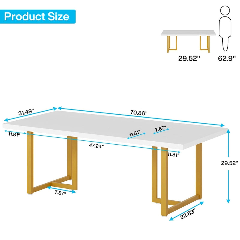 Bureau d'ordinateur exécutif de 70,8 pouces pour bureau à domicile