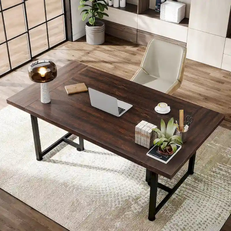Bureau d'ordinateur exécutif de 70,8 pouces pour bureau à domicile