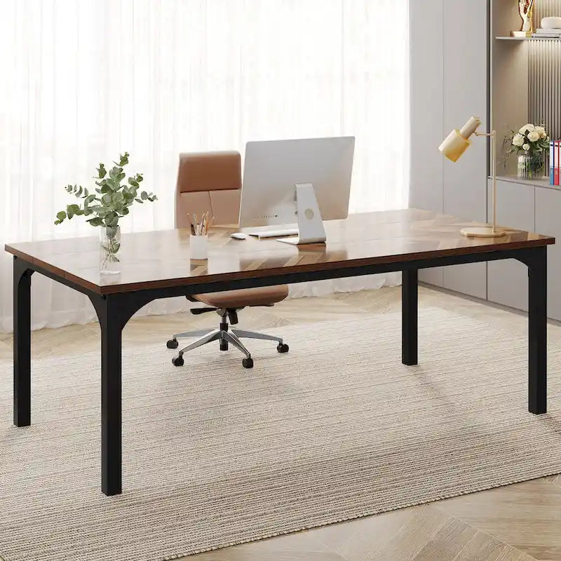 Bureau de direction de 70,8 pouces, grand bureau d'ordinateur de bureau