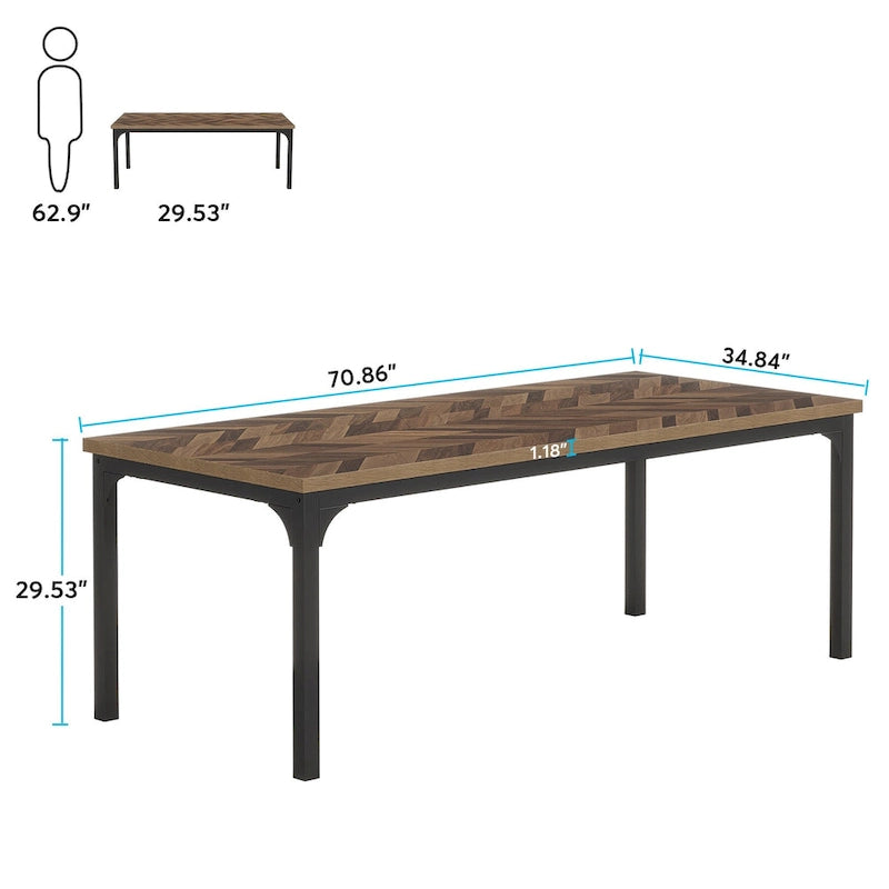 Bureau de direction de 70,8 pouces, grand bureau d'ordinateur de bureau