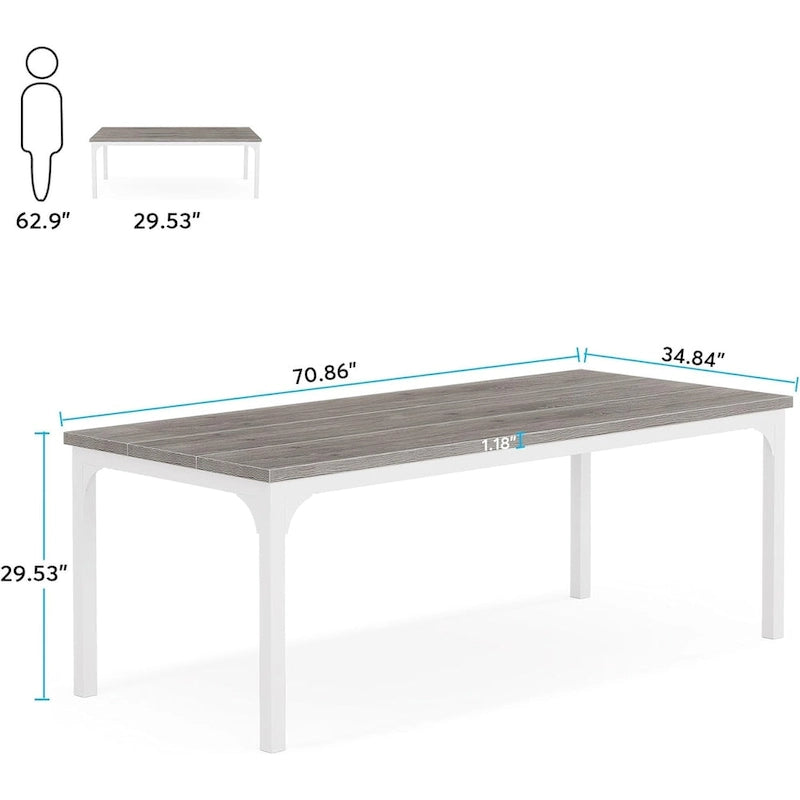 Bureau de direction de 70,8 pouces, grand bureau d'ordinateur de bureau