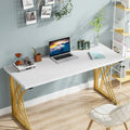 Bureau d'ordinateur moderne blanc de 55 pouces