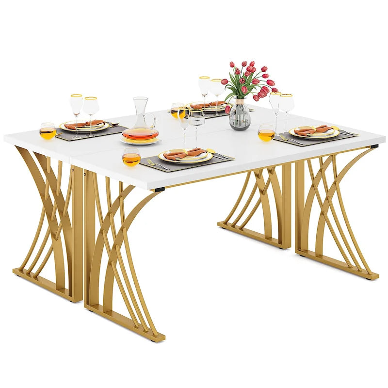 Bureau d'ordinateur moderne blanc de 55 pouces