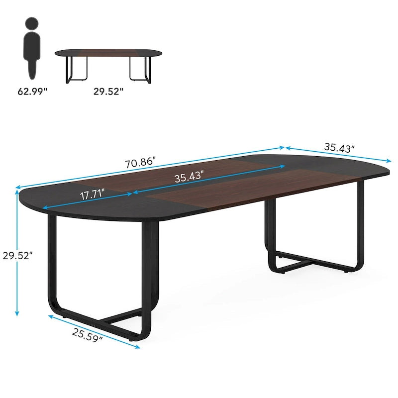 70.86 Bureau d'ordinateur de direction ovale courbé moderne pour bureau à domicile