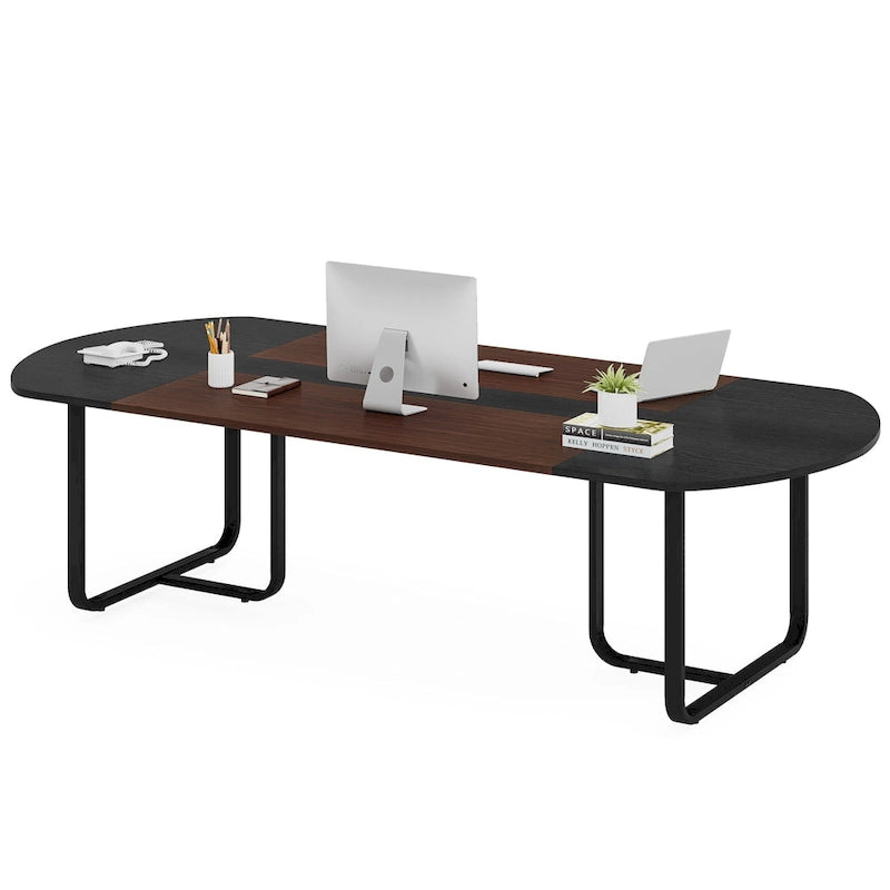70.86 Bureau d'ordinateur de direction ovale courbé moderne pour bureau à domicile