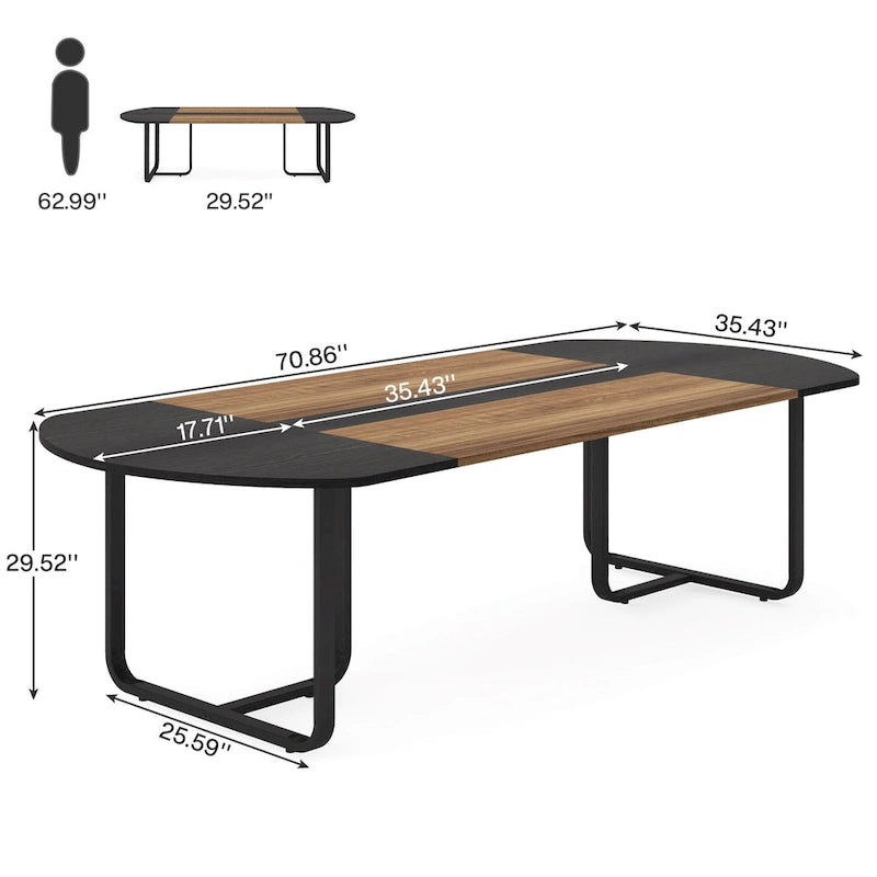 70.86 Bureau d'ordinateur de direction ovale courbé moderne pour bureau à domicile