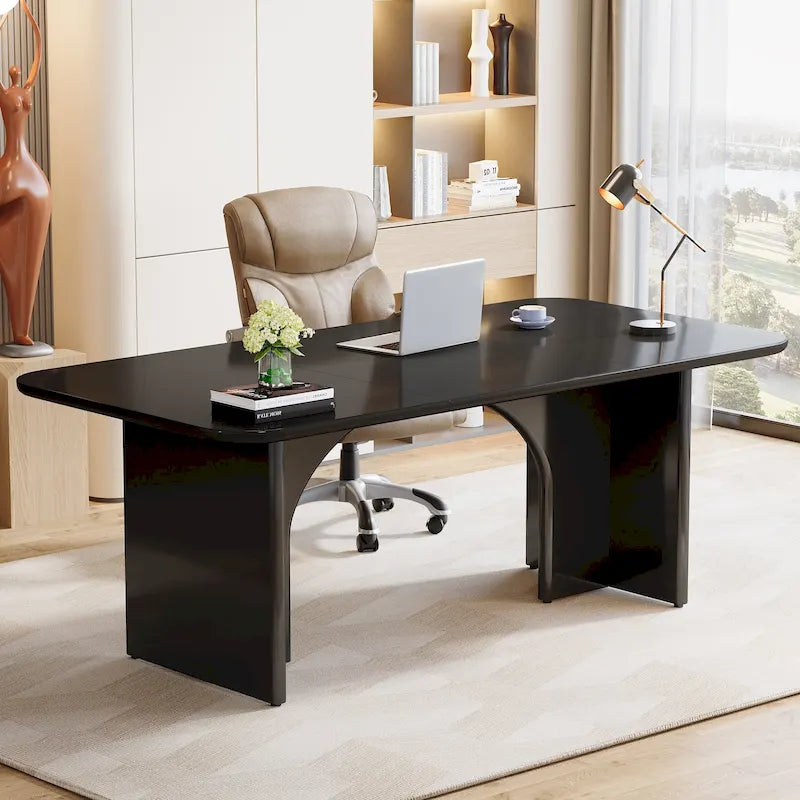 63 bureau de direction, grand bureau d'ordinateur, bureau moderne pour la maison