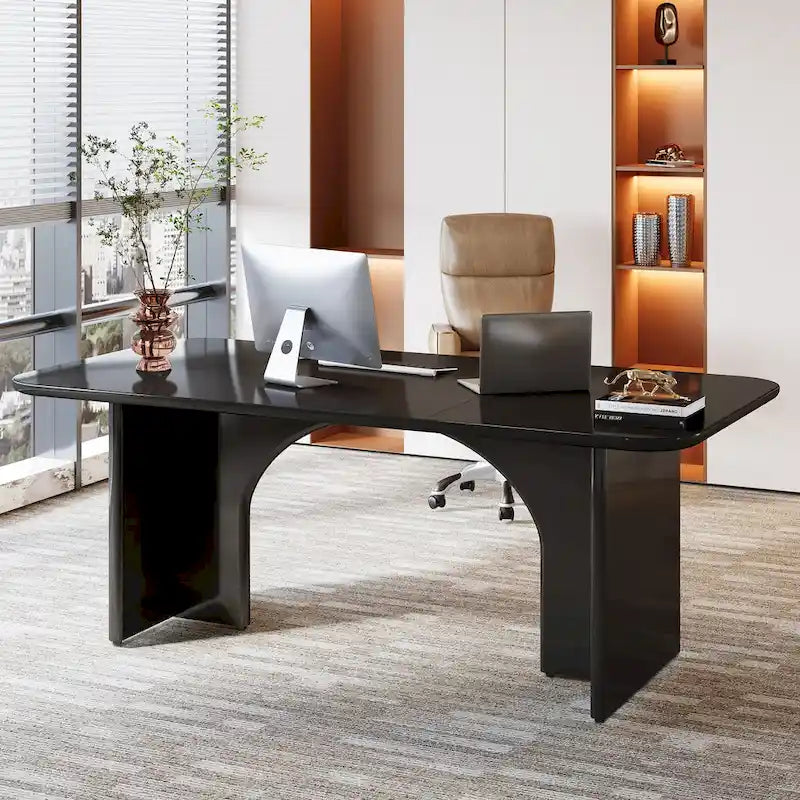63 bureau de direction, grand bureau d'ordinateur, bureau moderne pour la maison
