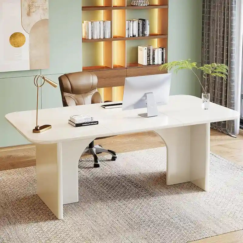 63 bureau de direction, grand bureau d'ordinateur, bureau moderne pour la maison