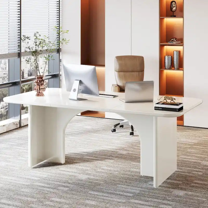 63 bureau de direction, grand bureau d'ordinateur, bureau moderne pour la maison
