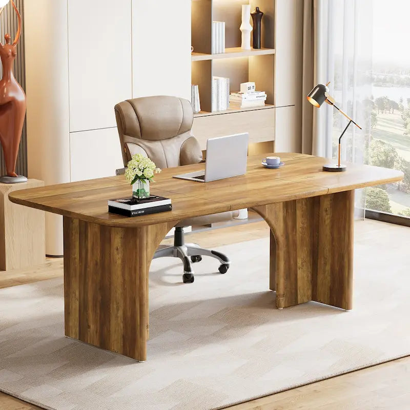 63 bureau de direction, grand bureau d'ordinateur, bureau moderne pour la maison
