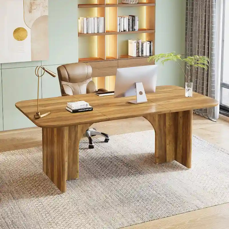 63 bureau de direction, grand bureau d'ordinateur, bureau moderne pour la maison