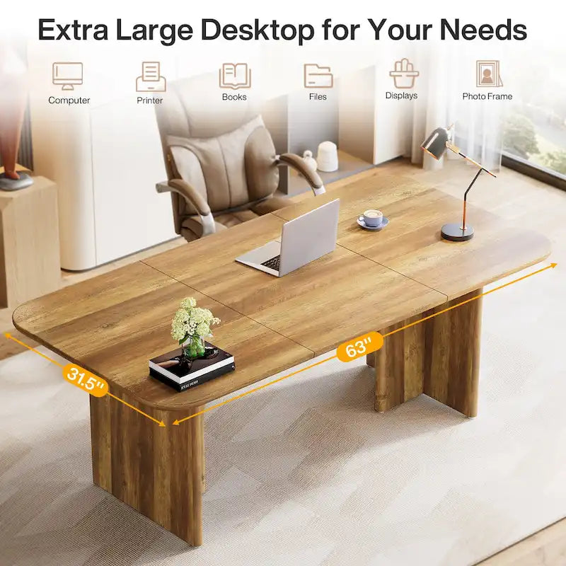 63 bureau de direction, grand bureau d'ordinateur, bureau moderne pour la maison