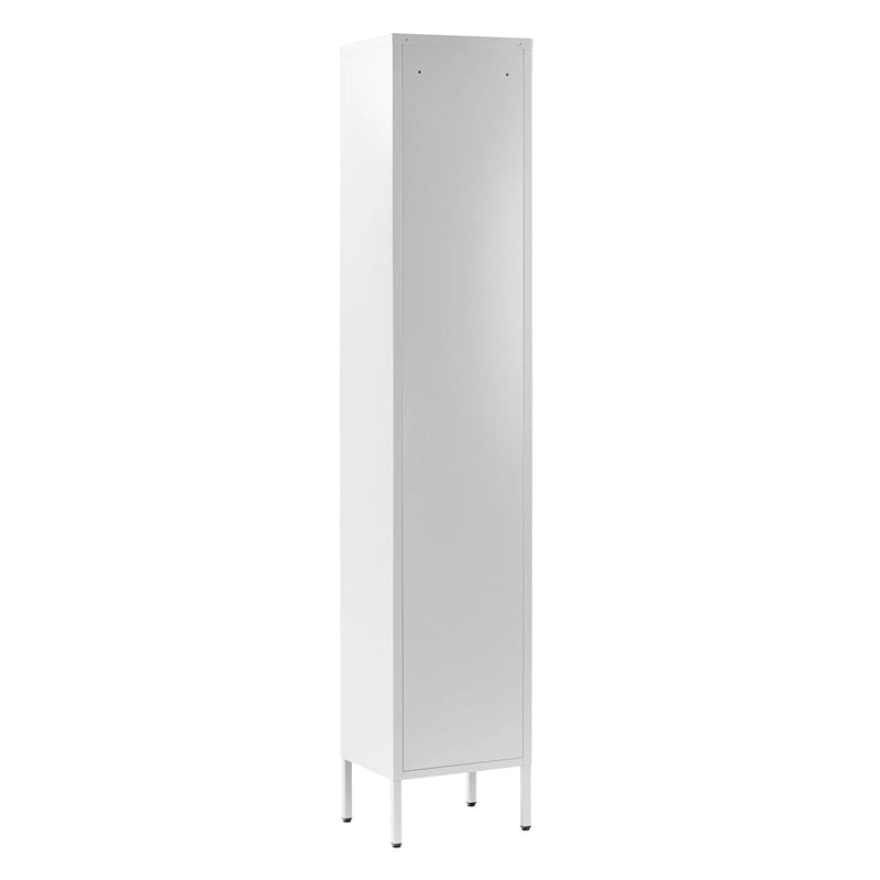 Meuble bas Avis en métal blanc de 71 pouces avec porte transparente