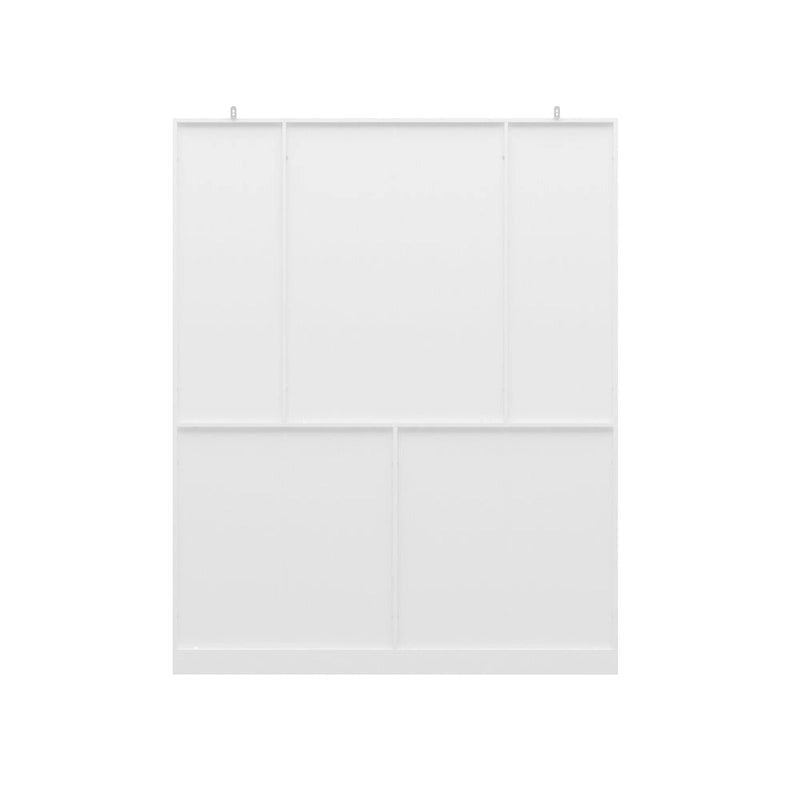 Bibliothèque avec 4 portes, 4 tiroirs et étagères de rangement, Noir - 199,9 cm H