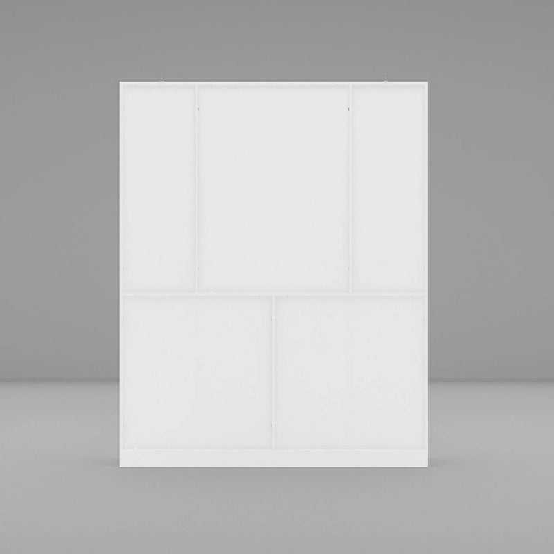 Bibliothèque avec 4 portes, 4 tiroirs et étagères de rangement, Noir - 199,9 cm H