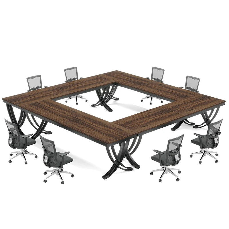 Table de conférence de 1,98 m pour 6-8 personnes, table de séminaire rectangulaire de 198 cm de long