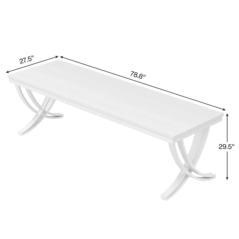 Table de conférence de 1,98 m pour 6-8 personnes, table de séminaire rectangulaire de 198 cm de long