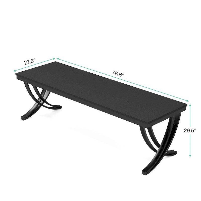 Table de conférence de 1,98 m pour 6-8 personnes, table de séminaire rectangulaire de 198 cm de long