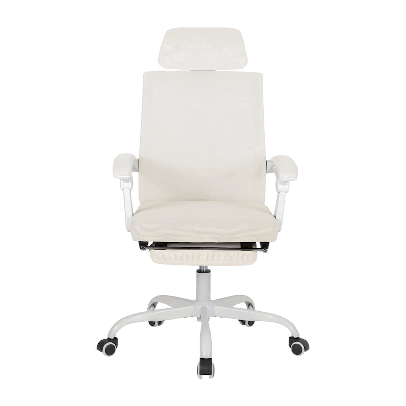 Chaise de bureau ergonomique pivotante en maille avec repose-pieds
