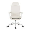 Chaise de bureau ergonomique pivotante en maille avec repose-pieds