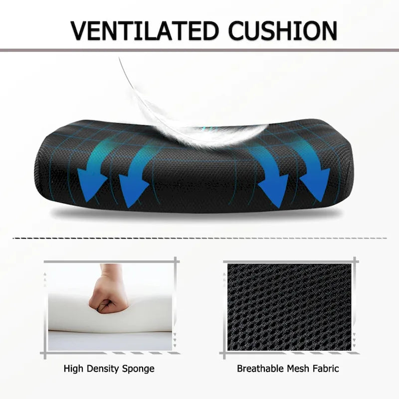 Chaise de bureau ergonomique pivotante en maille avec repose-pieds