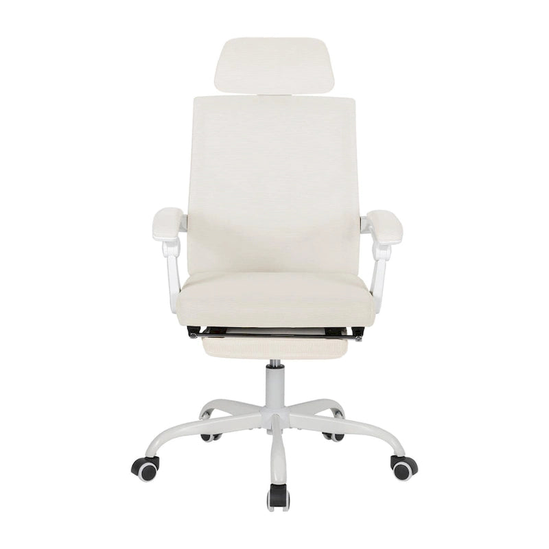 Chaise de bureau ergonomique pivotante en maille avec repose-pieds