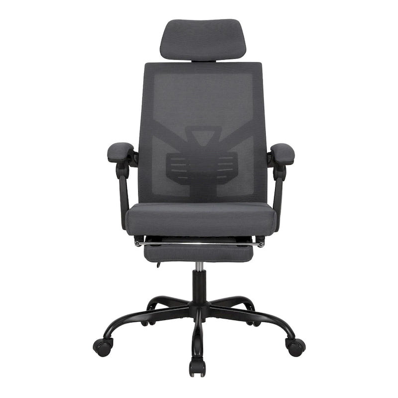 Chaise de bureau ergonomique pivotante en maille avec repose-pieds