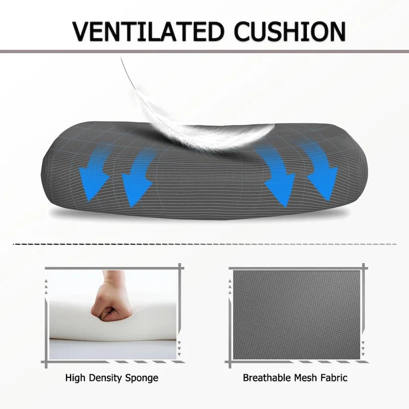 Chaise de bureau ergonomique pivotante en maille avec repose-pieds