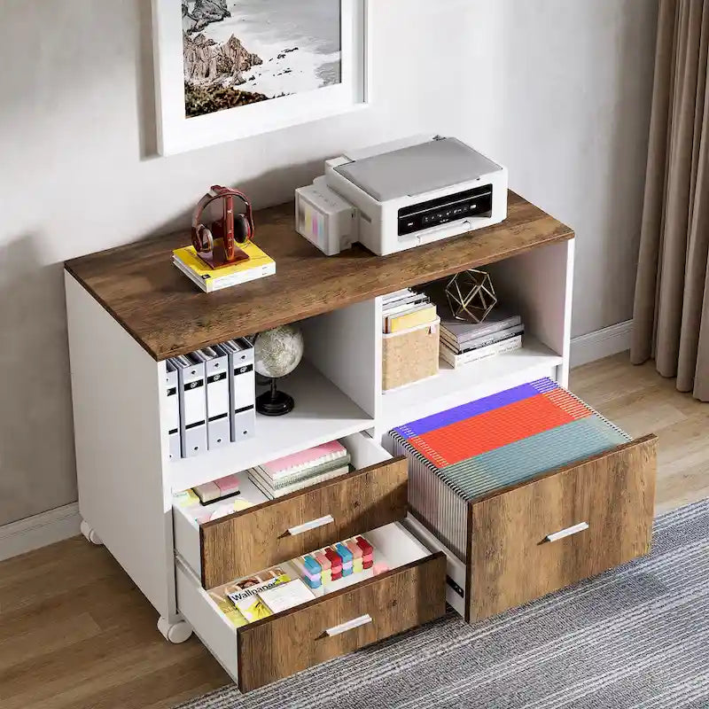 Bureau d'ordinateur de direction en L et classeur latéral, bureau de 63 pouces pour bureau à domicile, ensemble de bureau avec crédence