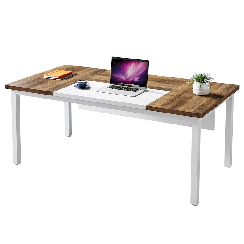 Bureau d'ordinateur de direction en L et classeur latéral, bureau de 63 pouces pour bureau à domicile, ensemble de bureau avec crédence