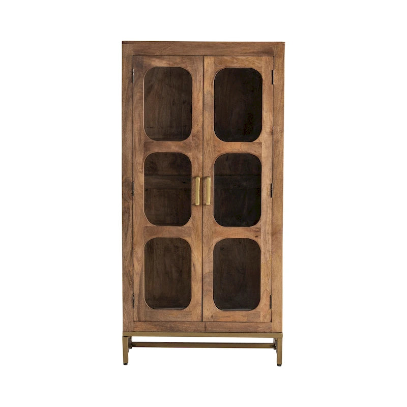Vitrine Apollo en bois à deux portes - 30 x 16 x 61