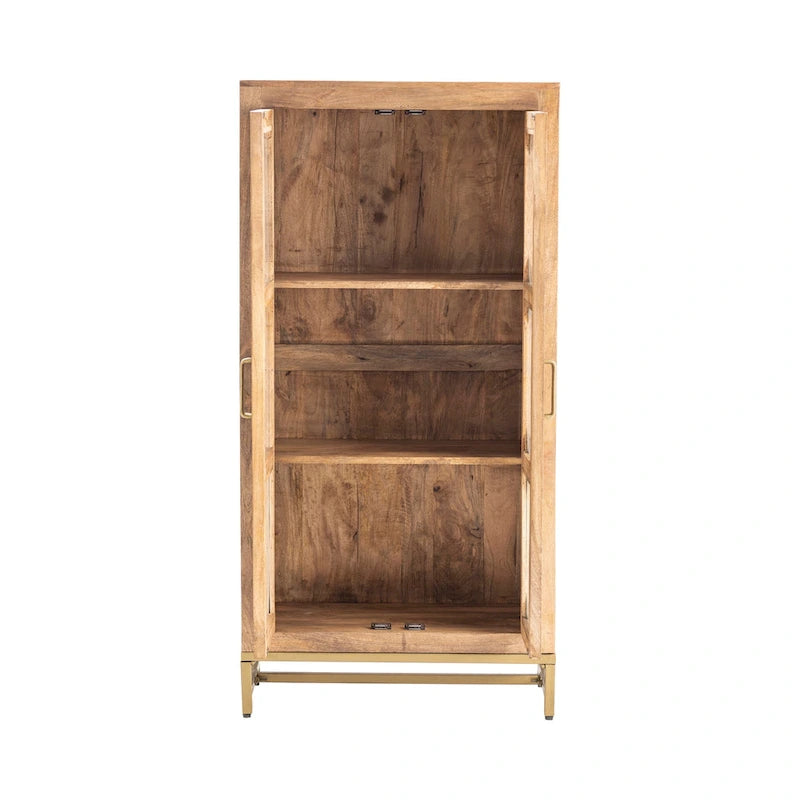 Vitrine Apollo en bois à deux portes - 30 x 16 x 61