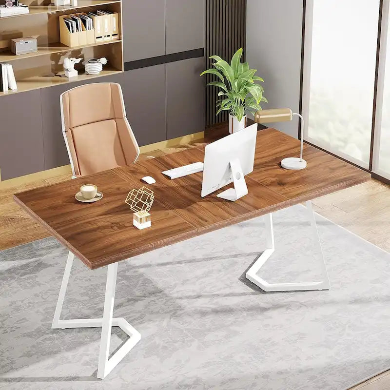 Bureau d'ordinateur de 140 cm, table de bureau avec pieds en métal pour la maison ou le bureau