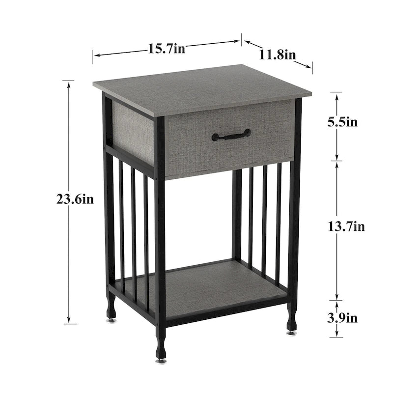 VECELO Lot de 2 tables de chevet modernes avec tiroir et étagère de rangement