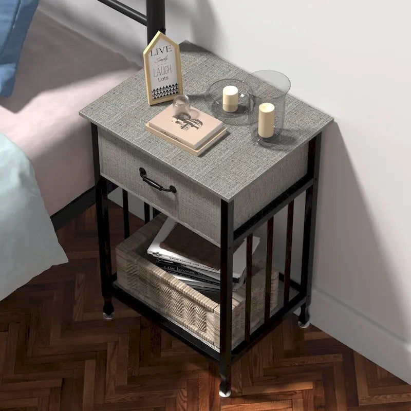 VECELO Lot de 2 tables de chevet modernes avec tiroir et étagère de rangement