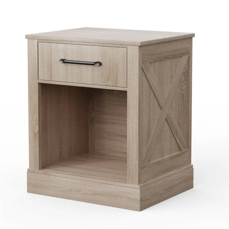 Table de chevet compacte avec tiroir et étagère