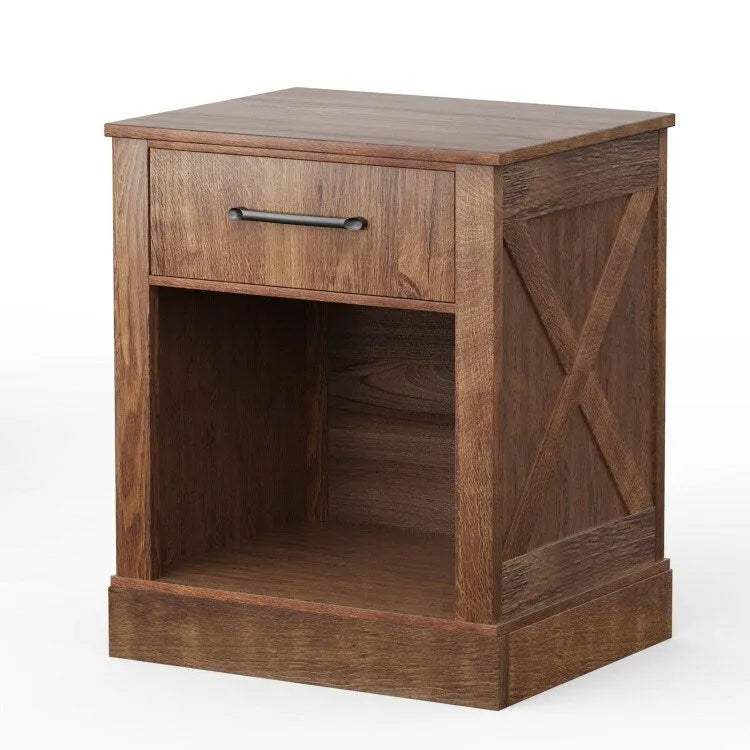 Table de chevet compacte avec tiroir et étagère