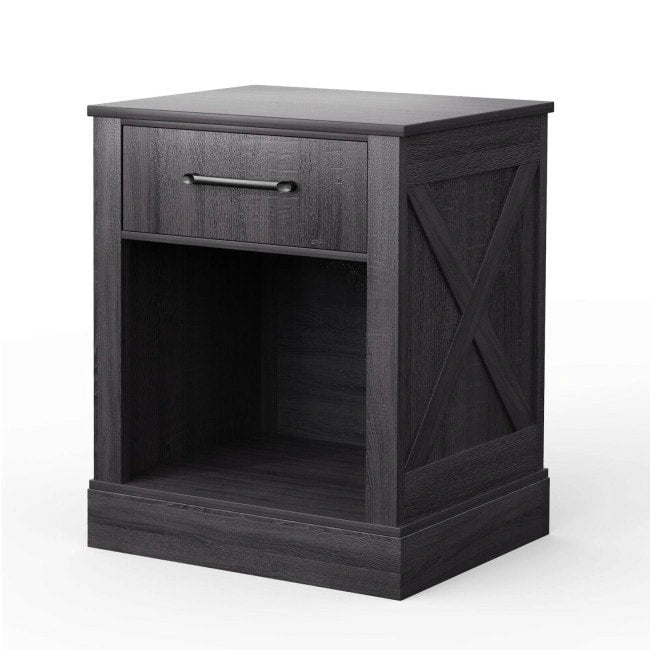 Table de chevet compacte avec tiroir et étagère