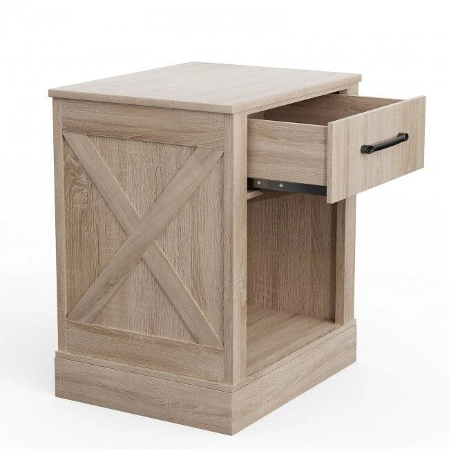 Table de chevet compacte avec tiroir et étagère